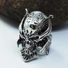 Pánský prsten z nerezové oceli s lebkou vlka a válečnou helmou