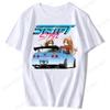 Unisex Anime Girl Car Graphic Tees Shirt Summer Short Sleeve Harajuku Casual Loose Tops Ropa Hombre