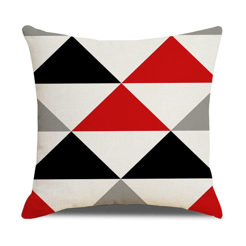 Daily Household Products Classic Simple Geometric Pillowcase Linen Office Cushion Waist Pillowcase