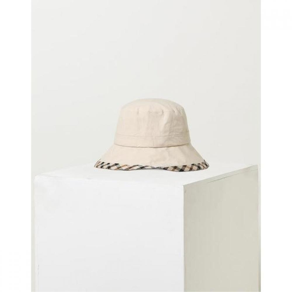 Daks Ivory Check Cotton Linen Blend Bucket Hat Dbhe2e123