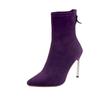 Fashion Aphixta Stiletto Boots Women Shoes Zip Stretch Fabric Female Botas Pointed Toe Mid-Calf Socks Thin High Heel Elastic High Boots