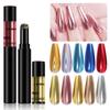 Nail Art Glitter Magic Mirror Pen Pudră Pernă de aer Laser holografică Pigmenți solizi Gel UV Instrument de manichiură