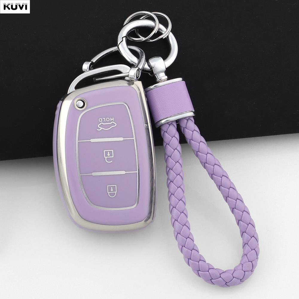 3 4 Button Soft Tpu Car Smart Key Case Fob Keychain For Hyundai Tucson Santa Fe Rena Sonata Elantra Creta Ix35 Ix45 I10 I30 I40