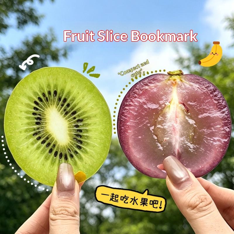 Cute Strawberry Bookmarks Creative Fruit Slice Acrylic Transparent Page Markers Ins Style Fruits Reading Mark Reading Accessory