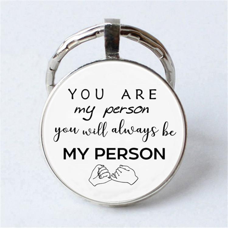 Keychain Accessories Pendant Floral Thanksgiving Text Good Friends Retro Personalized Keychain Gift Pendant