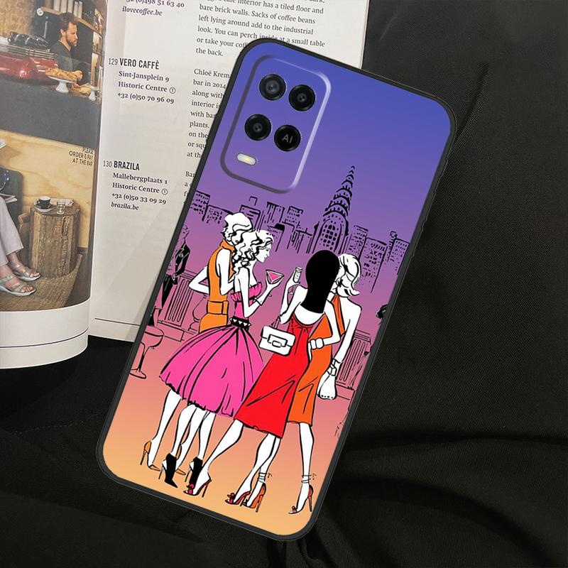 Fashion Girl For Oppo A80 A60 A40 A94 A54 A98 A78 A18 A38 A58 A16 A76 A96 A17 A77 A74 A57S A15 Phone Case