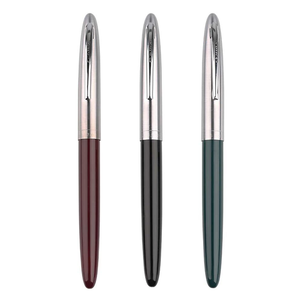 Lanxivi 3-Piece Genuine Hero 329 Fountain Pen with Fine Nib, Gold Arrow Pattern, and Stainless Steel Cap