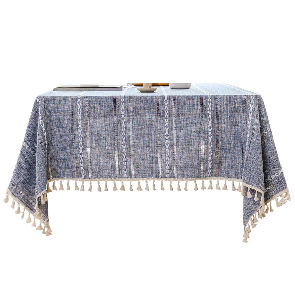 Hohles Kreuz Quaste Einfarbig Esszimmertisch Stoff Tischset Einfarbig Gestreifte Stoffdecke Tischdekoration Tisch