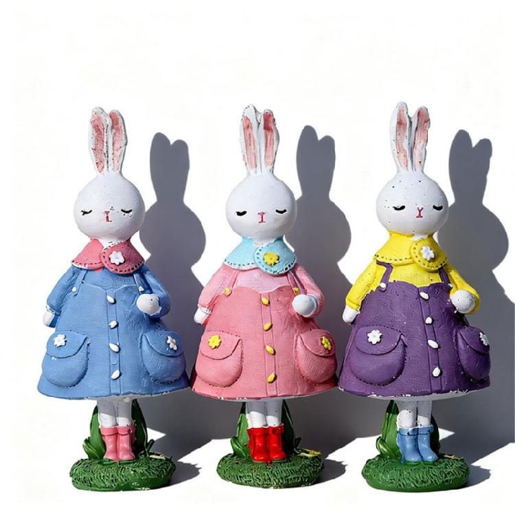 Elegant Rabbit With Dress Display Piece Easter Party Supplies Seasonal Home Accent Suitable For Various Interior Styles