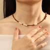 Handcrafted French Design Agate and Freshwater Pearl Necklace