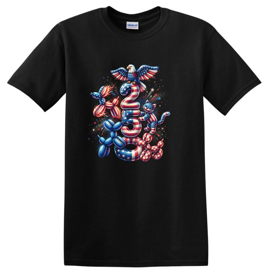 250 Anniversary T Shirt USA Eagle Balloons Celebration Fourth of July Tee 3XL