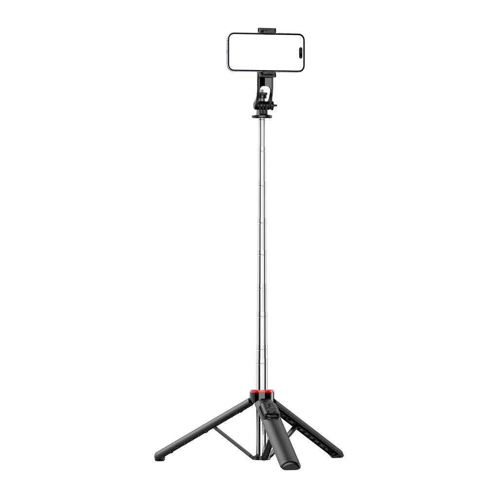 Selfie stick telescopic with remote control, tripod stand for phone, 13m black