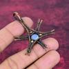 Rainbow Moonstone Pendant Gemstone Star Pendant Copper Wire Wrap Antique Pendant