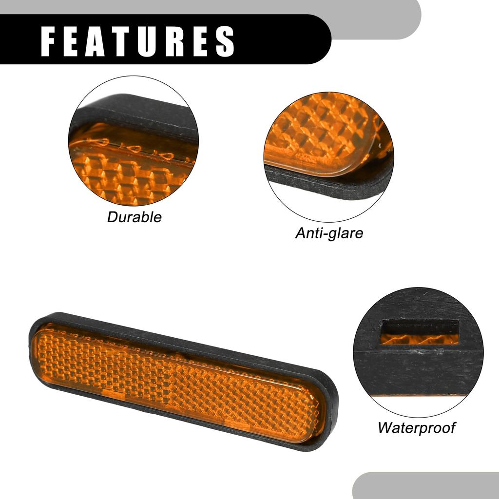 Partuto Set mit 5 3,66"x0,83" Universalreflektoren - Ovale Form Orange Kunststoffreflektoren für