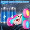 Pink Remote Control Car for Girls 6-12 Year Old Double Sided 360Captive Rotating 4WD Rechargeable RC Cars Race Stunt Toy Car for Kids Birthday