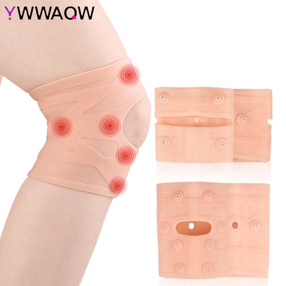 1Pc Magnetic Knee Brace,Silicone Knee Compression Sleeve Support Brace,Waterproof Patella Knee Pad Protectors For Sport Meniscus