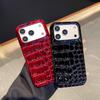 Solid Color Crocodile Pattern Case for IPhone 17 16 15 14 13 Pro Max 17 Air Half Pack Hard Leather Shockproof Back Cover
