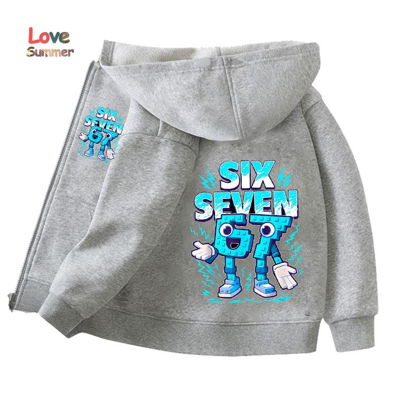 Lianxia Clothing jongens meisjes unisex Jas 67 rits hoodie Six Seven Italiaanse Brainrot Steel A Brainrot Hoodie Casual Dunne Top Kinderkleding Cadeau 100