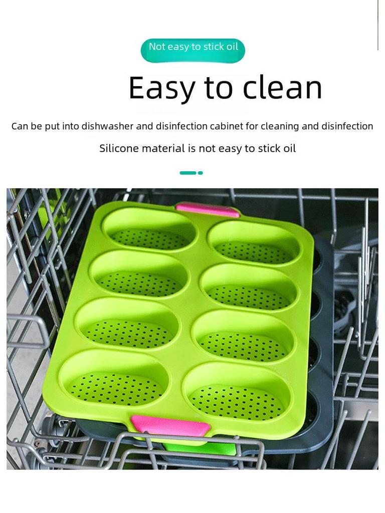 Oval 8-Grid Non-Stick Silicone Cake Mold for Home Baking