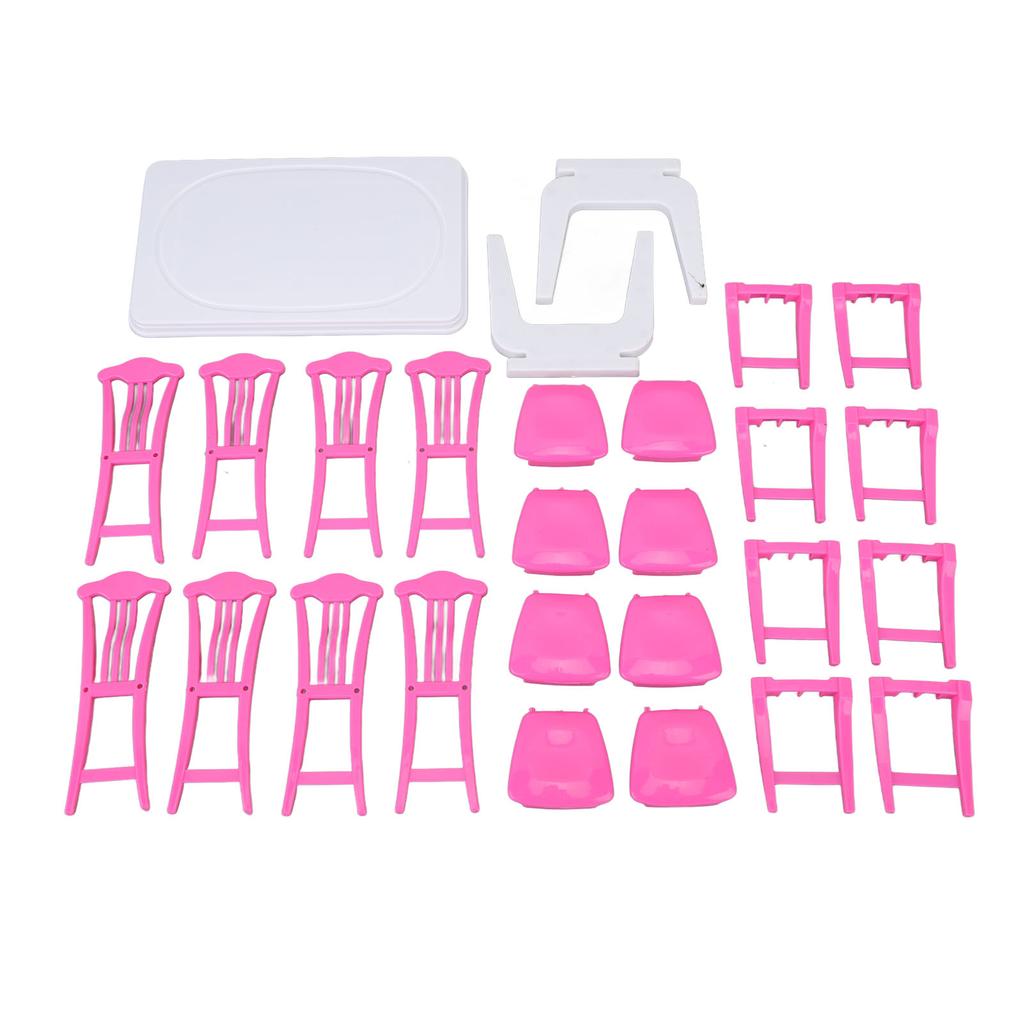 Dollhouse Dining Table Chair Set Simulation Innovative Decorative 1:16 Scale Miniature Dining Table