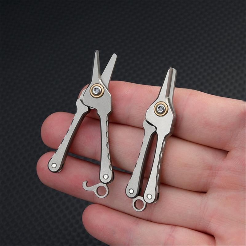 Portable Alloy Mini Scissors with Ergonomic Handle for Nose Hair Beard and Eyebrow Grooming Round Tip Nose Hair Trimmer