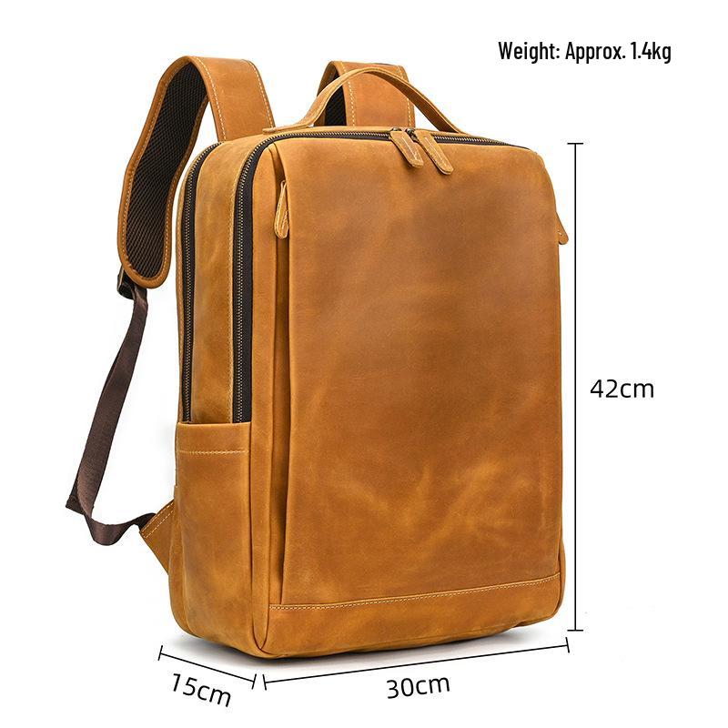 Vintage Crazy Horse Leder Rucksack für Damen und Herren - Echte Leder Reise- und Schultasche