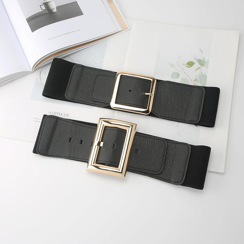 Ou Meifeng Square Buckle Waist Belt Womens Cummerbund Accessories Clothing