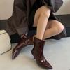 Pointed European And American Short Boots New Autumn And Winter Fashion Boots Fashion Thin Heels Skinny Boots Pointed Martin Boots