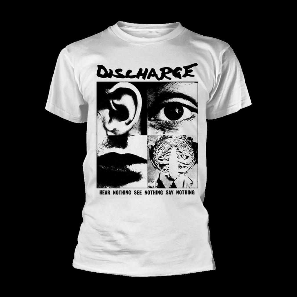 

Vtg Discharge Band Hear Nothing Cotton White S-234XL Unisex Shirt BL260 4XL