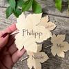 Personalized 4Pcs Maple Leaf Place Cards Autumn Wedding Favor Guest Place Cards Thanksgiving Wooden Name Tag Bridal Shower Gift