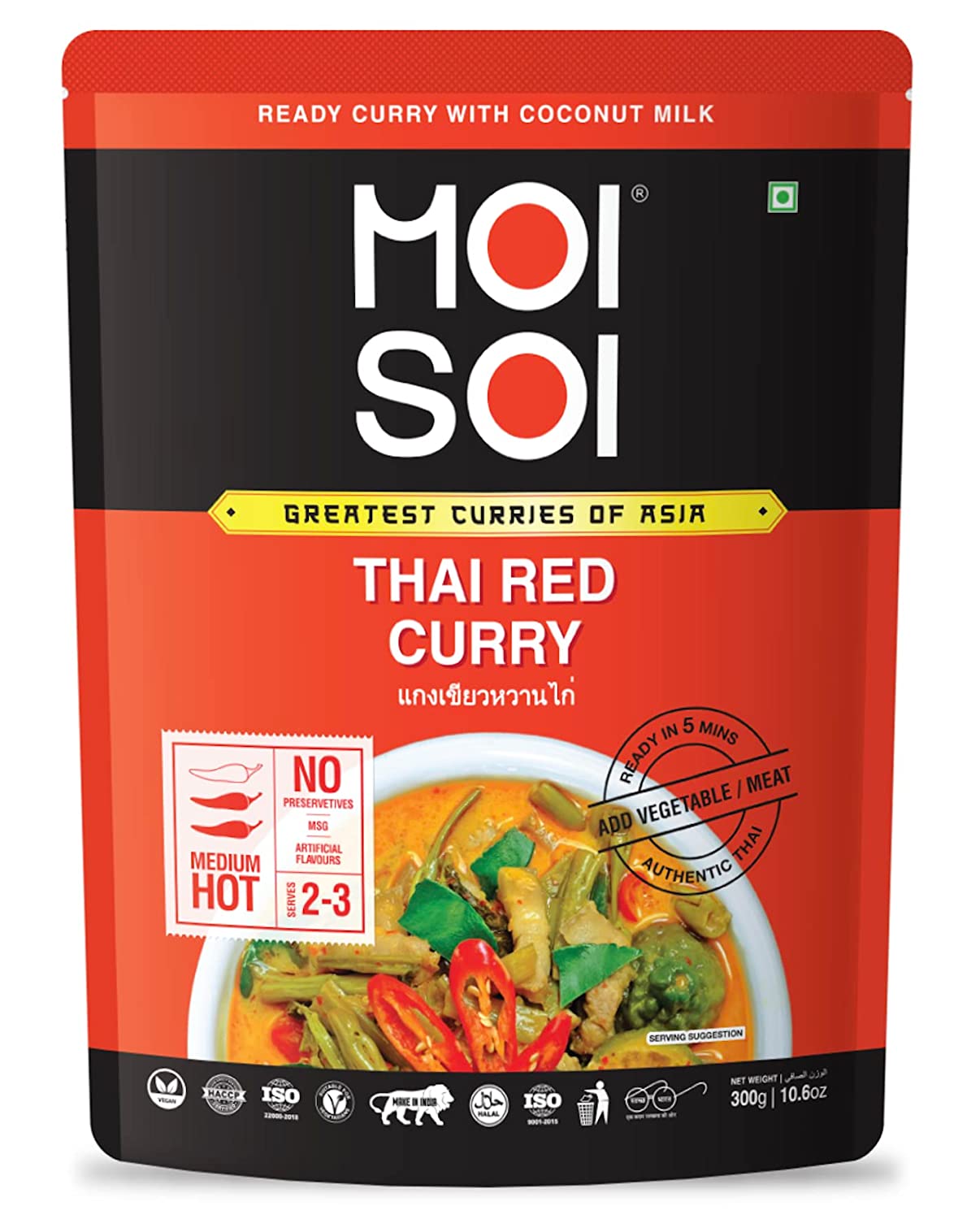 

MOI SOI Тайский красный соус карри с кокосовым молоком. Смесь ароматных тайских трав.