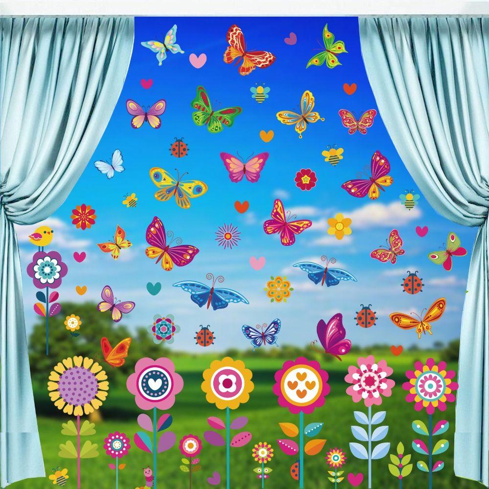 

9Sheets/Set PVC Wall Stickers Double Sided Glass Stickers Home Decoration 9Sheets