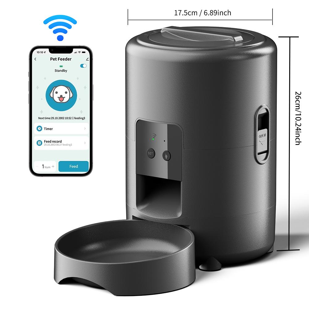 Alimentador para Animais de Estimação 2L Temporizador Inteligente Automático Alimentador para Animais de Estimação para Cães Gatos Botão Cão WIFI APP Câmera Dispensador Inteligente de Ração Tigela para Cães