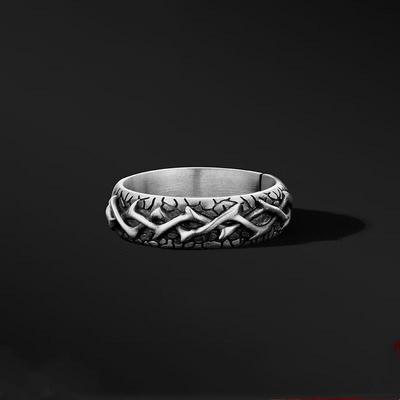 Anello Spinato d'Argento Yintai Fei Thai: Anello da Dito Regolabile Retro Trendy da Uomo per un Look Cool e Affascinante