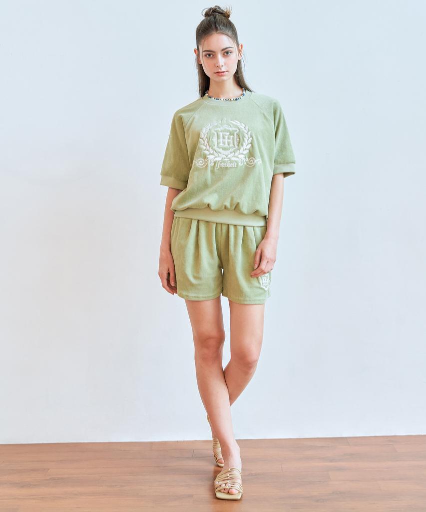THEFRHT Terry Logo Half Sweatshirt (Green)