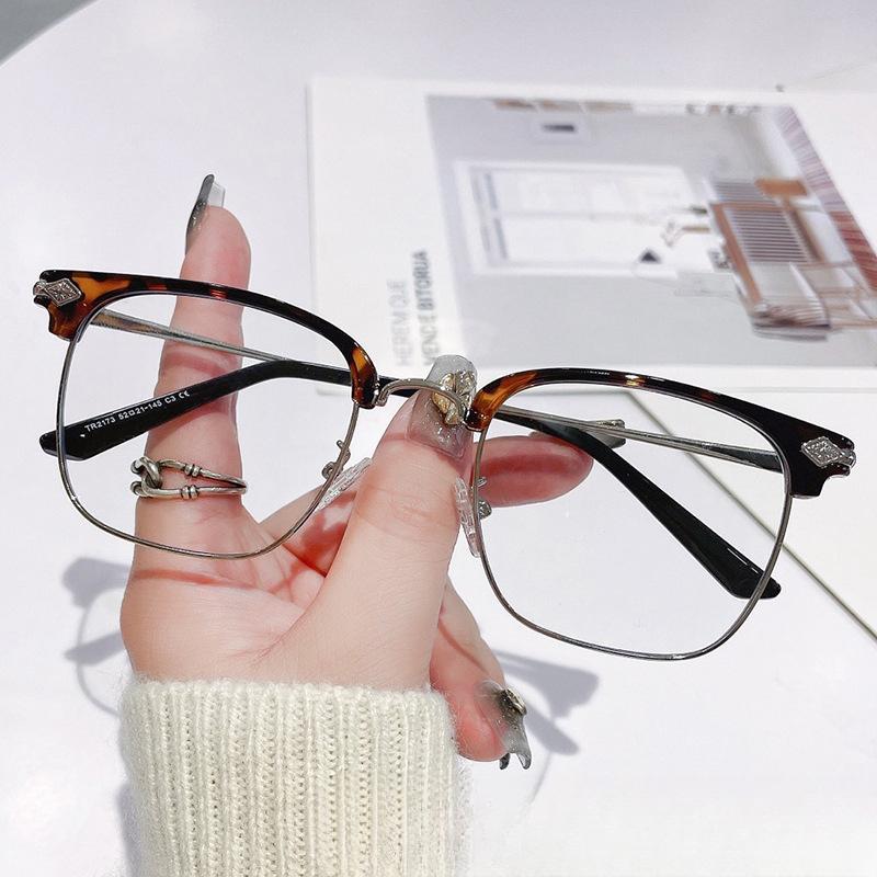 

TR90 Box Полка для бровей Деловая мужская трендовая плоская линза без степени может быть оснащена близорукостью в стиле ретро Anti-blue lens