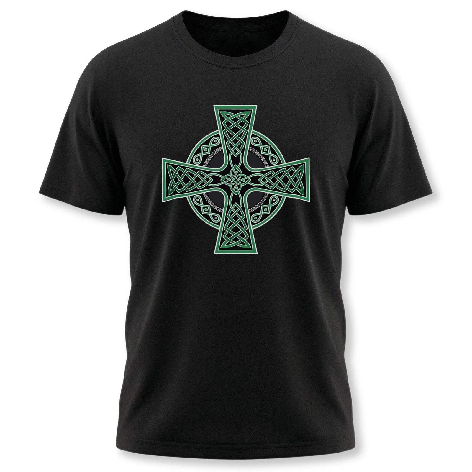 Celtic Cross T-Shirt | Irish Knotwork Design Graphic Print Unisex Tee Shirt XS