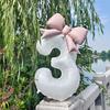 Number balloon set baby pink bow balloon ,white and pink balloon birthday proposal, weddingballoon decoration