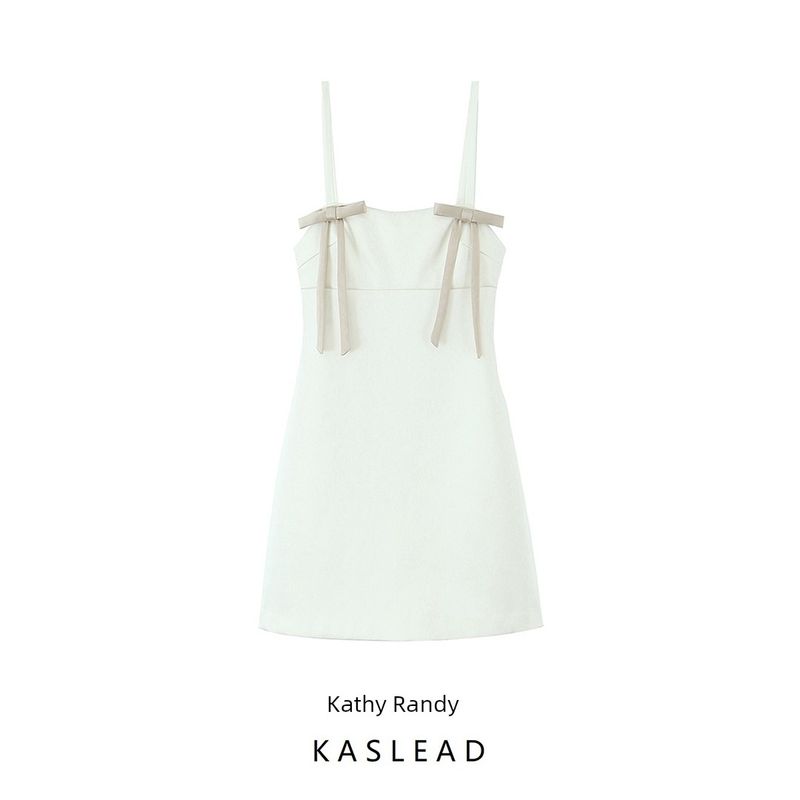 Kaslead New Women Clothes Western Style Bowknot Decoration Silk Satin Texture Short Dress 4772337