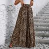 Womens High Waist Wide Leg Pants Leopard Print Casual Trousers
