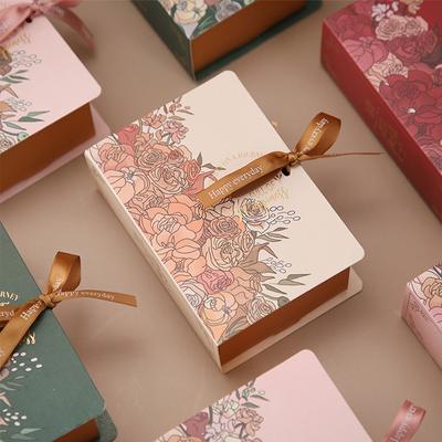 5Pcs Book Shape Candy Box Wedding Party Decortion Gift Packaging Bag Candy Dragee with Ribbon