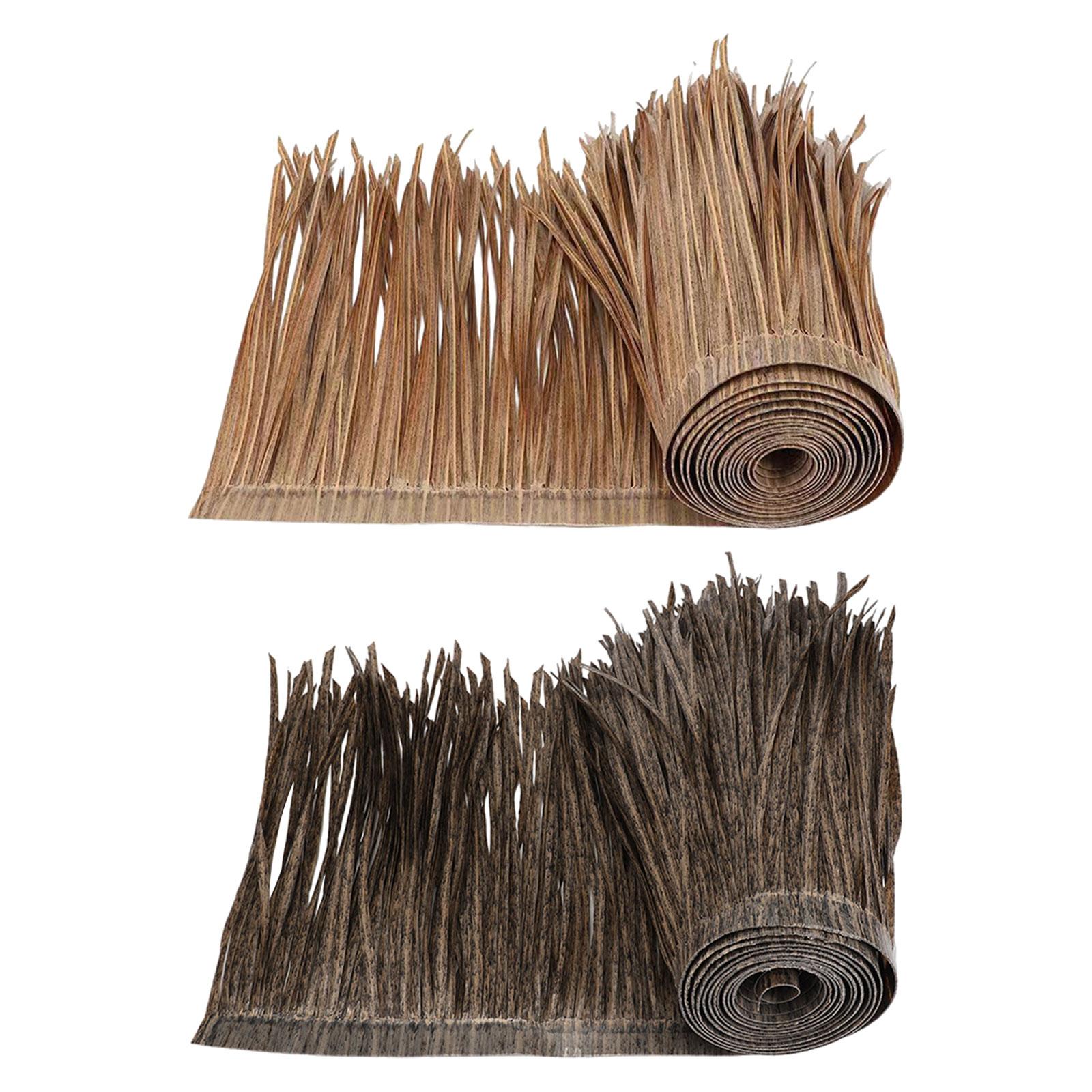 Mexican Straw Roof Thatch, Artificial Palm Thatch Rolls, Tiki Bars Hut Grass Duck Boat Grass Runner for Patio Decoration nero