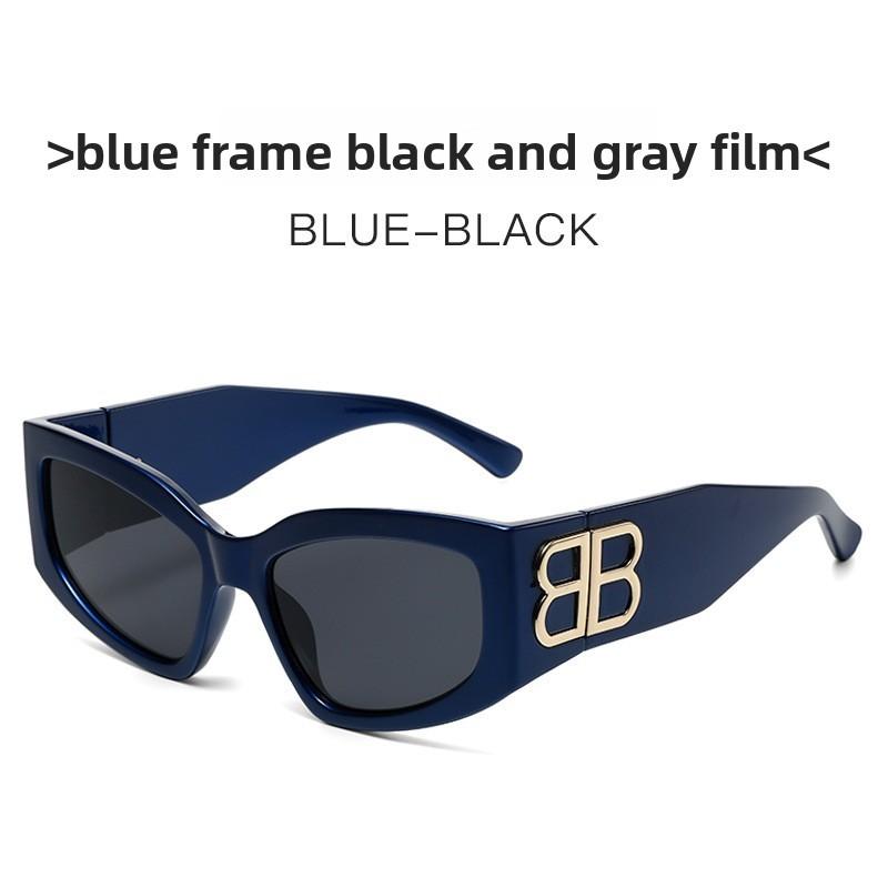 New B Letter Cat Eye Wide Leg Sunglasses With Uv400 For Fashion Street Style