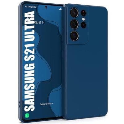 Silikonhülle - BOOLING - für Samsung S21 Ultra - Stoßschutz - Ultra Slim - Marineblau