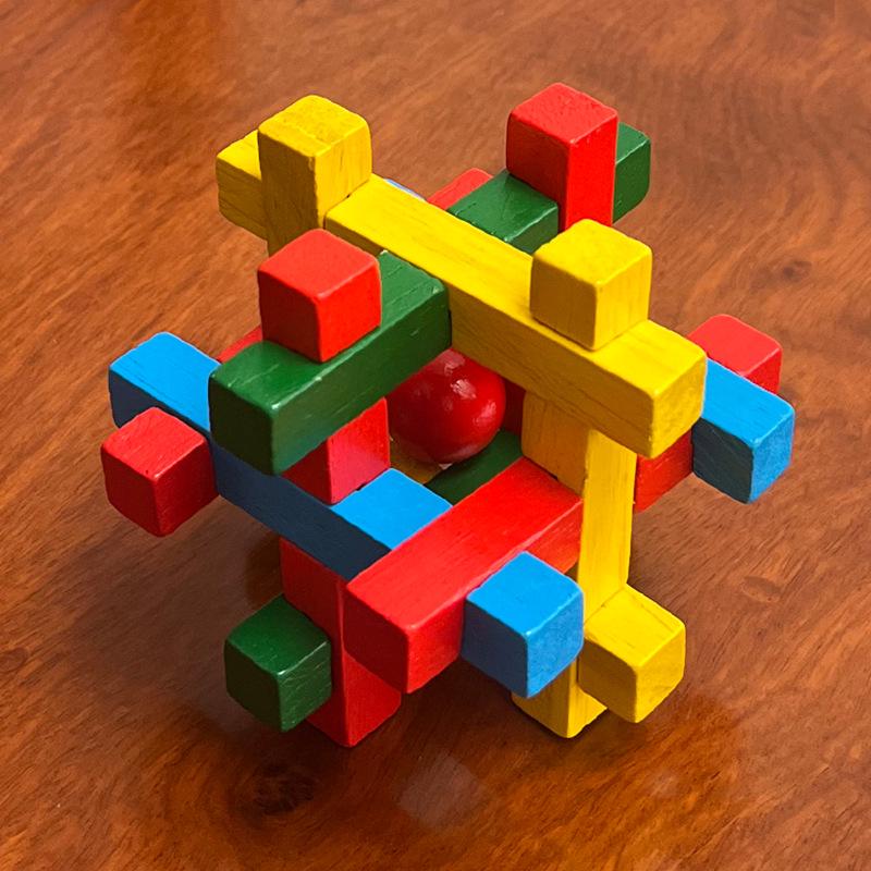 100-Piece Kongming Lock Wooden Puzzle Set for Kids and Adults