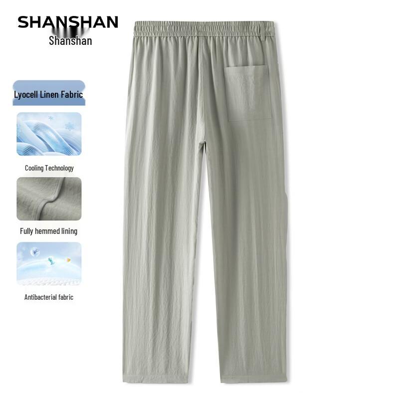 SHANSHAN Men's Tencel Linen Blend Casual Pants