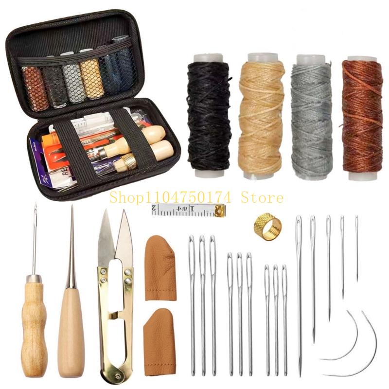 

Leather Crafting Tool Set Ergonomic Designs With Storage for Artistics top sale