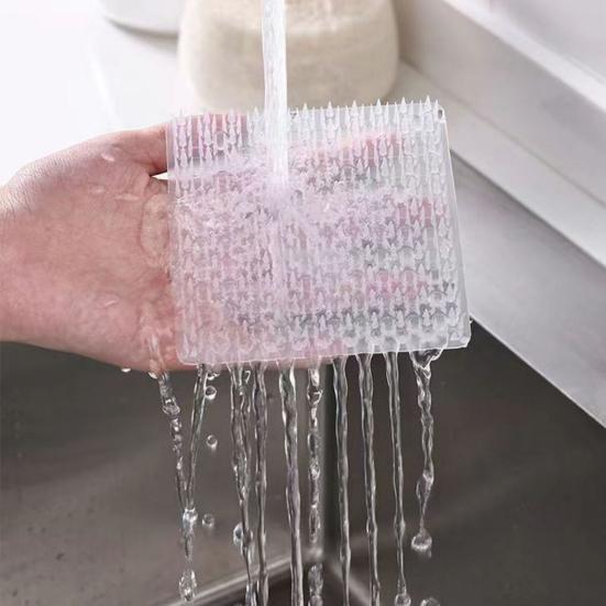 4Pcs Fruit Vegetable Cleaning Brush Ergonomic Design Gentle Cleaning Elastic Bristles Fruit Brush Deep Cleaning Tool