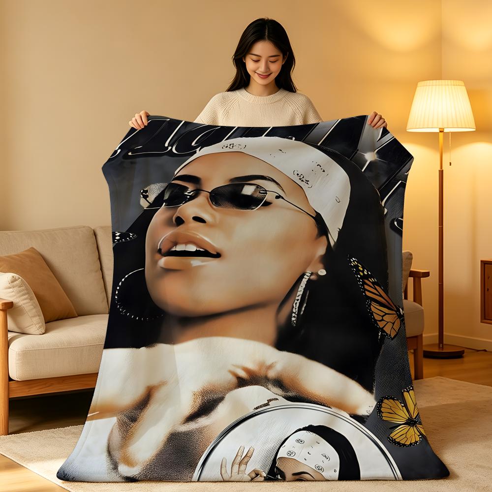 Music A-Aaliyah Throw High-Density Short Plush Blanket Soft Skin-Friendly for Sofa Nap Air-Conditioned Room