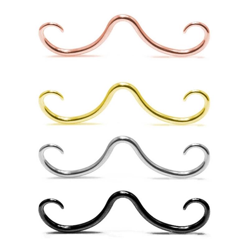 Stainless Steel Moustache Septum Piercing Nose Rings Unique Nose Stud Hoop